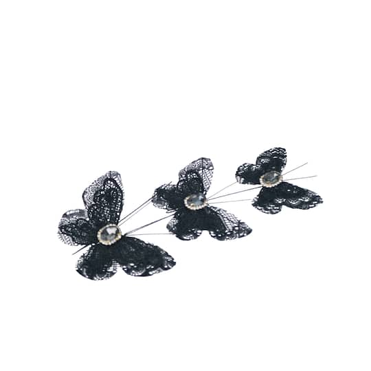 Black Lace & Jewel Butterfly Accents, 3ct. by Ashland®